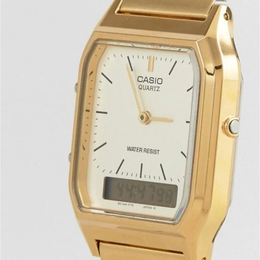 Casio Classic Gold Steel Analogue-Digital Unisex Watch - AQ230GA-9DS