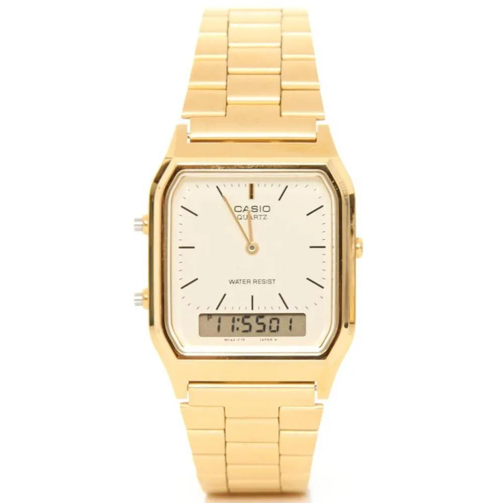 Casio Classic Gold Steel Analogue-Digital Unisex Watch - AQ230GA-9DS