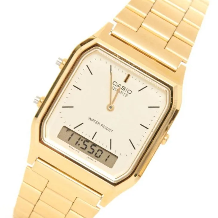 Casio Classic Gold Steel Analogue-Digital Unisex Watch - AQ230GA-9DS