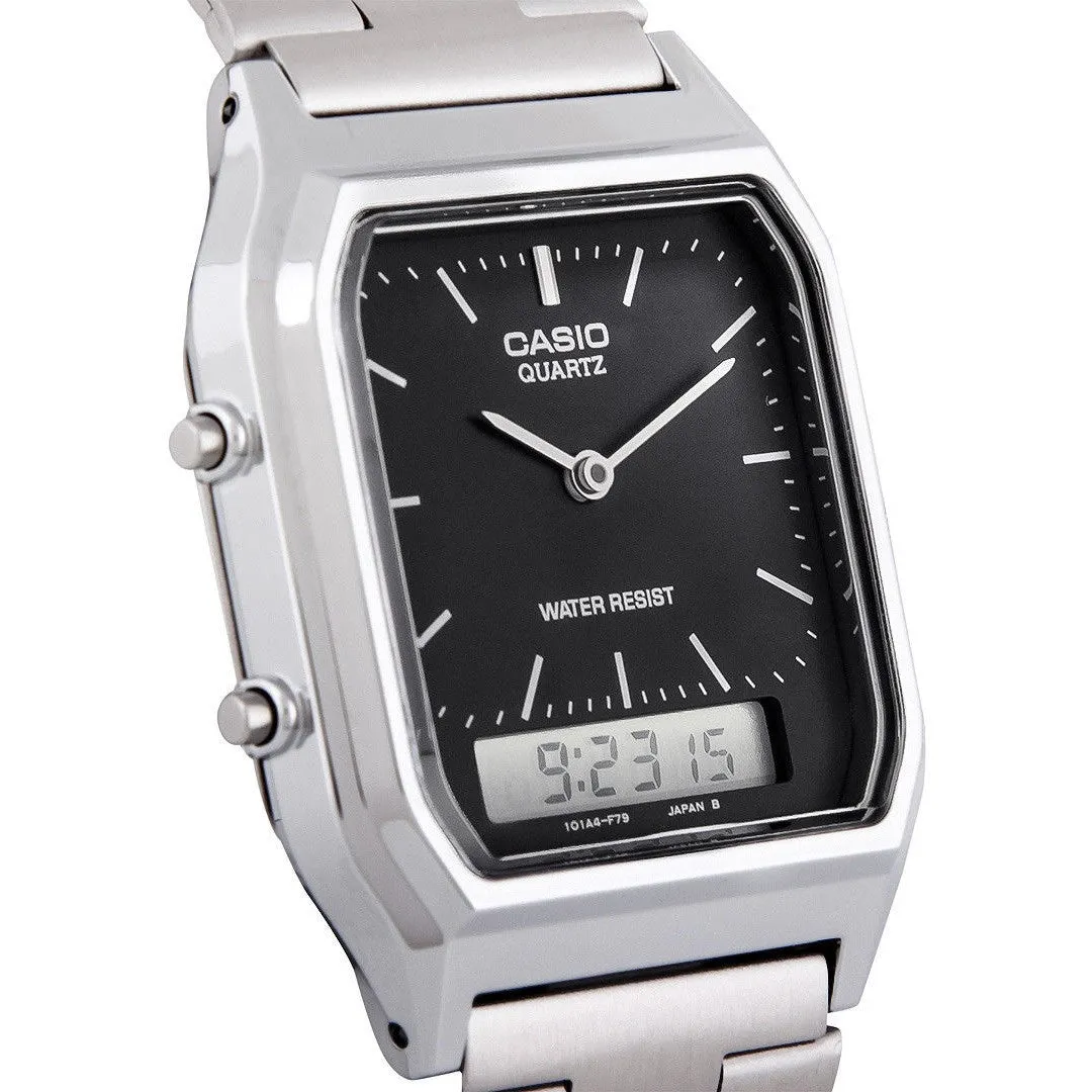 Casio Classic Silver Steel Analogue-Digital Unisex Watch - AQ230A-1D