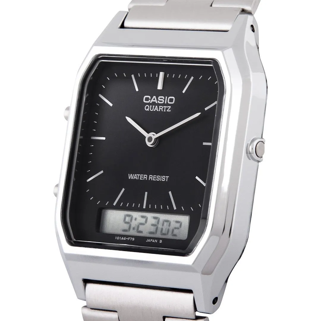 Casio Classic Silver Steel Analogue-Digital Unisex Watch - AQ230A-1D