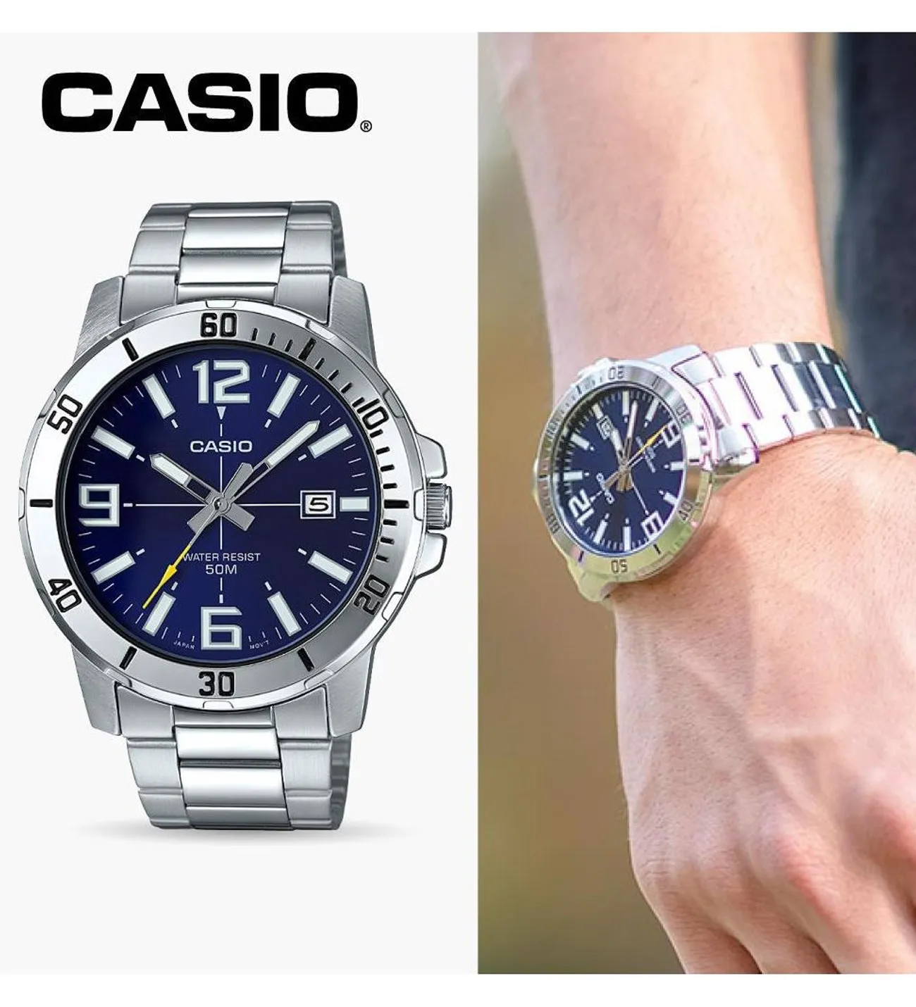 Casio - MTP-VD01D-2BVUDF - Stainless Steel Wrist Watch for Men