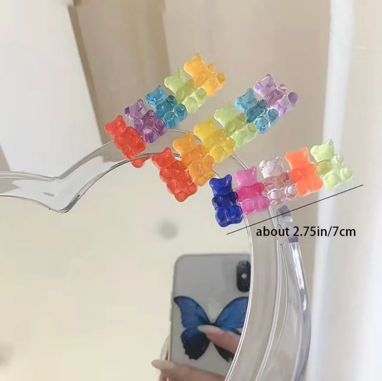 Colorful Gummy Bear Hair Clip, Hair Accessory, Women,5 Color & 6 Color,Rainbow,