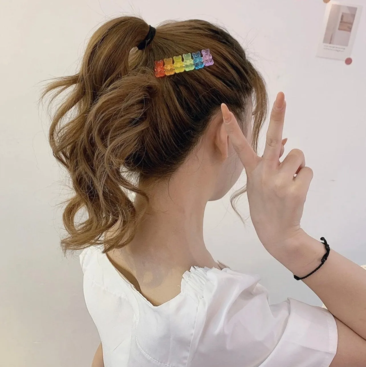 Colorful Gummy Bear Hair Clip, Hair Accessory, Women,5 Color & 6 Color,Rainbow,