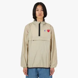 COMME des GARÇONS  PLAY x K-Way Half Zip Jacket / Beige