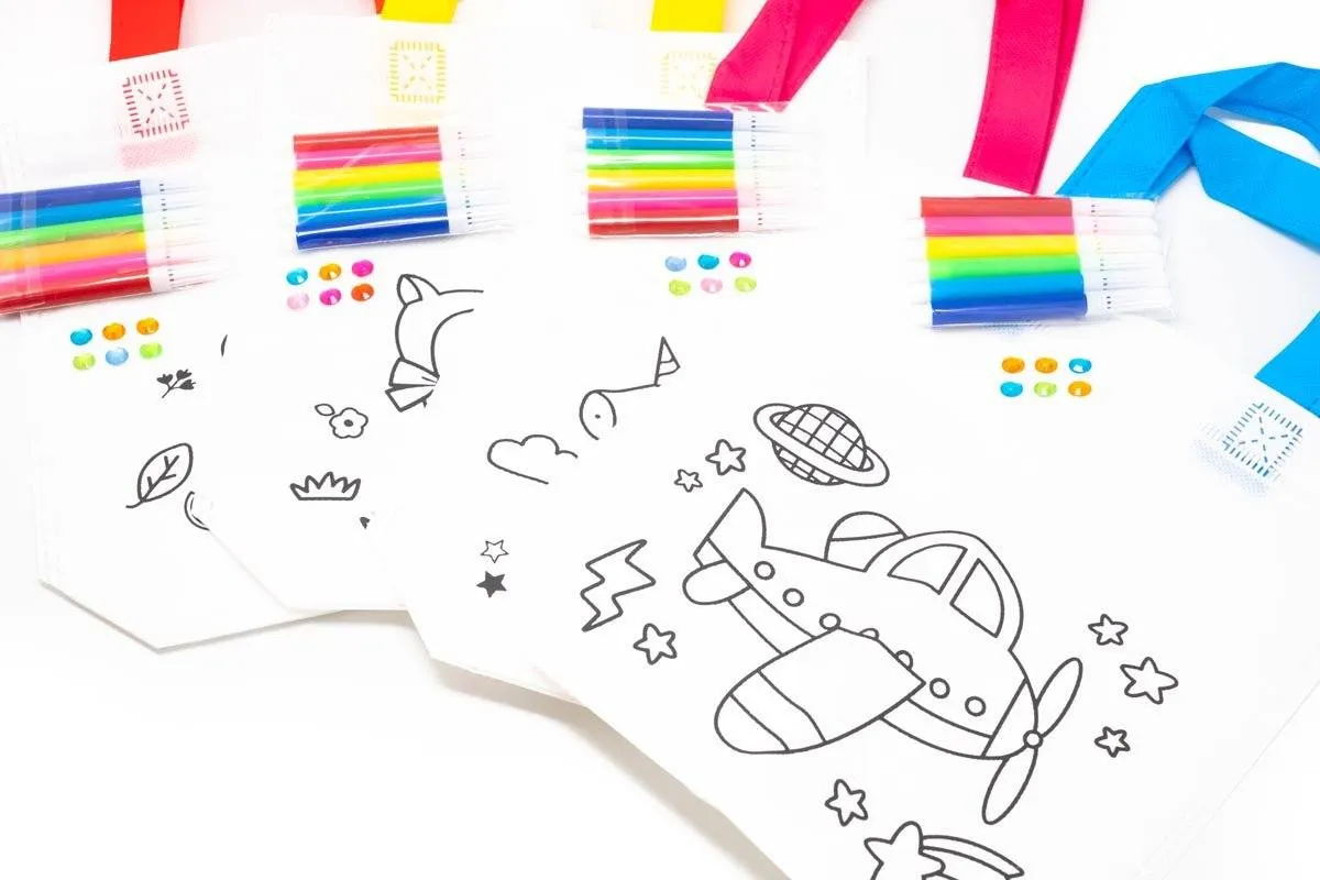 DIY Colouring Non Woven Bag Set - Cartoon Design