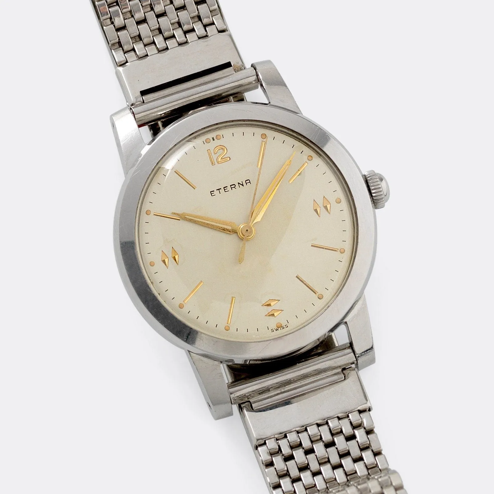 Eterna Steel Dress Watch 1950s