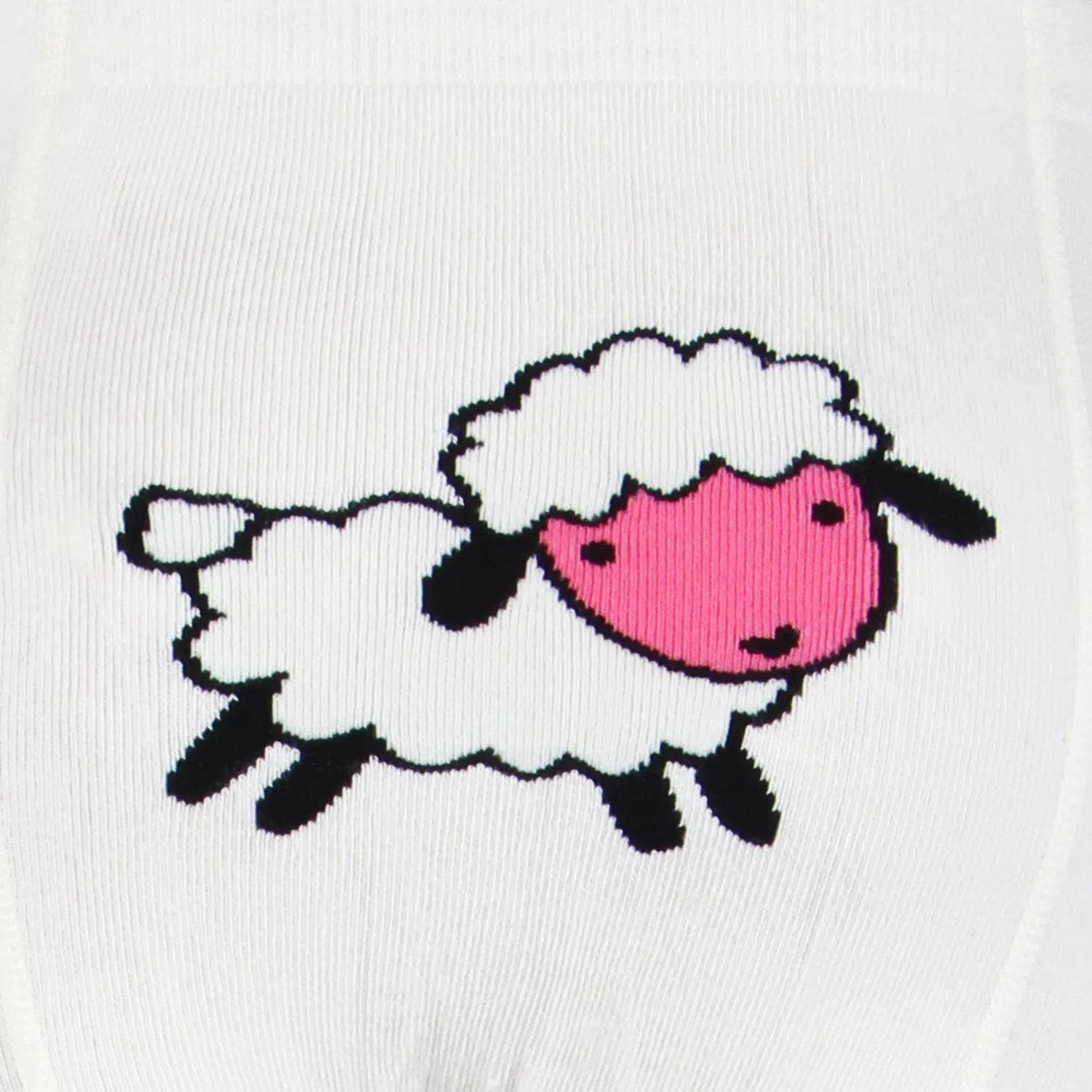 Fancy knitted Sheep Print Tights for Baby Girls & Baby Boys - Ivory