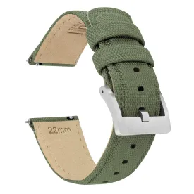 Fossil Q Sailcloth Quick Release Army Green Watch Band