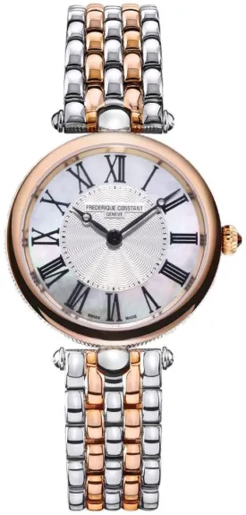 Frederique Constant Classics Art Deco Two-Tone Stainless Steel Mother-of-Pearl Dial Quartz Womens Watch FC-200MPW2AR2B