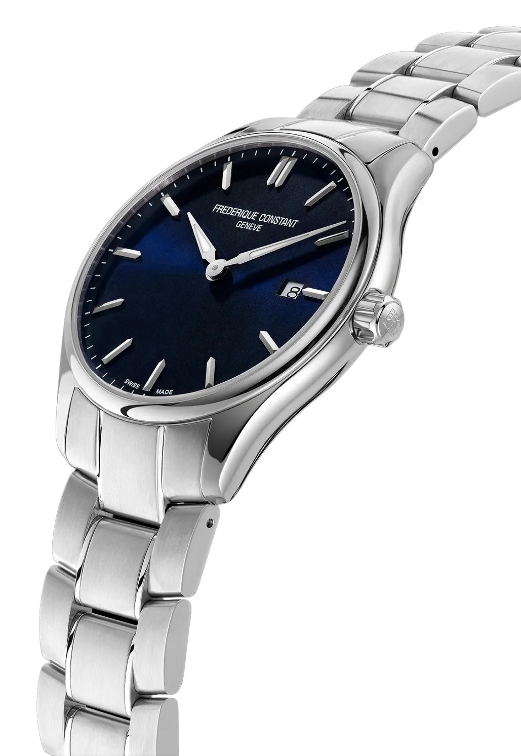 Frederique Constant Classics Stainless Steel Blue Dial Date Quartz Mens Watch FC-220NS5B6B