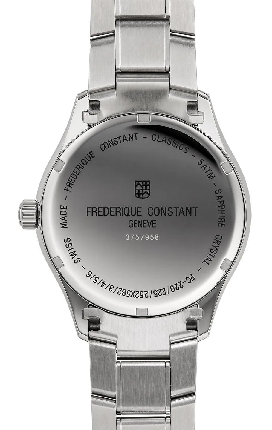 Frederique Constant Classics Stainless Steel Blue Dial Date Quartz Mens Watch FC-220NS5B6B