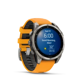 Garmin Fenix 8, 47mm, AMOLED, Sapphire, Titanium and Graphite with Spark Orange and Graphite Band