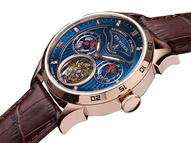 Geneva Automatic Tourbillon Pionier - GM-902-7 | Rose | Handmade German Watch