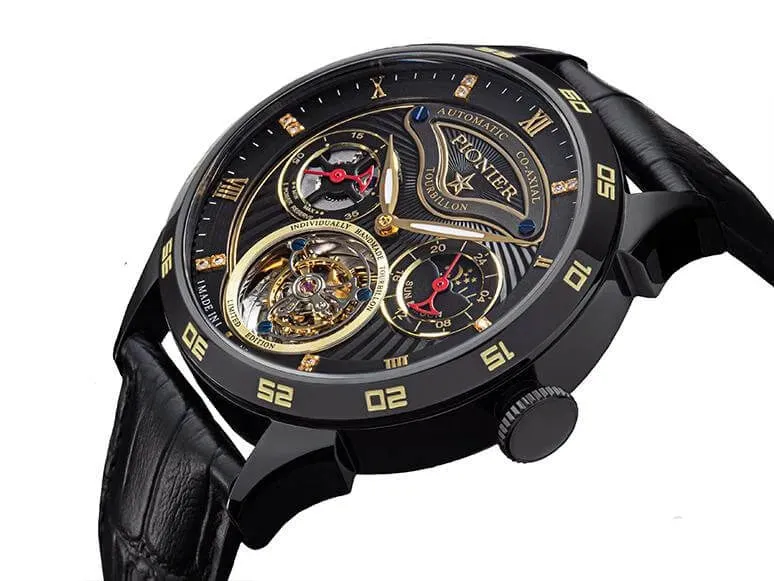 Geneva Automatic Tourbillon Pionier - GM-902-8 | Black | Handmade German Watch