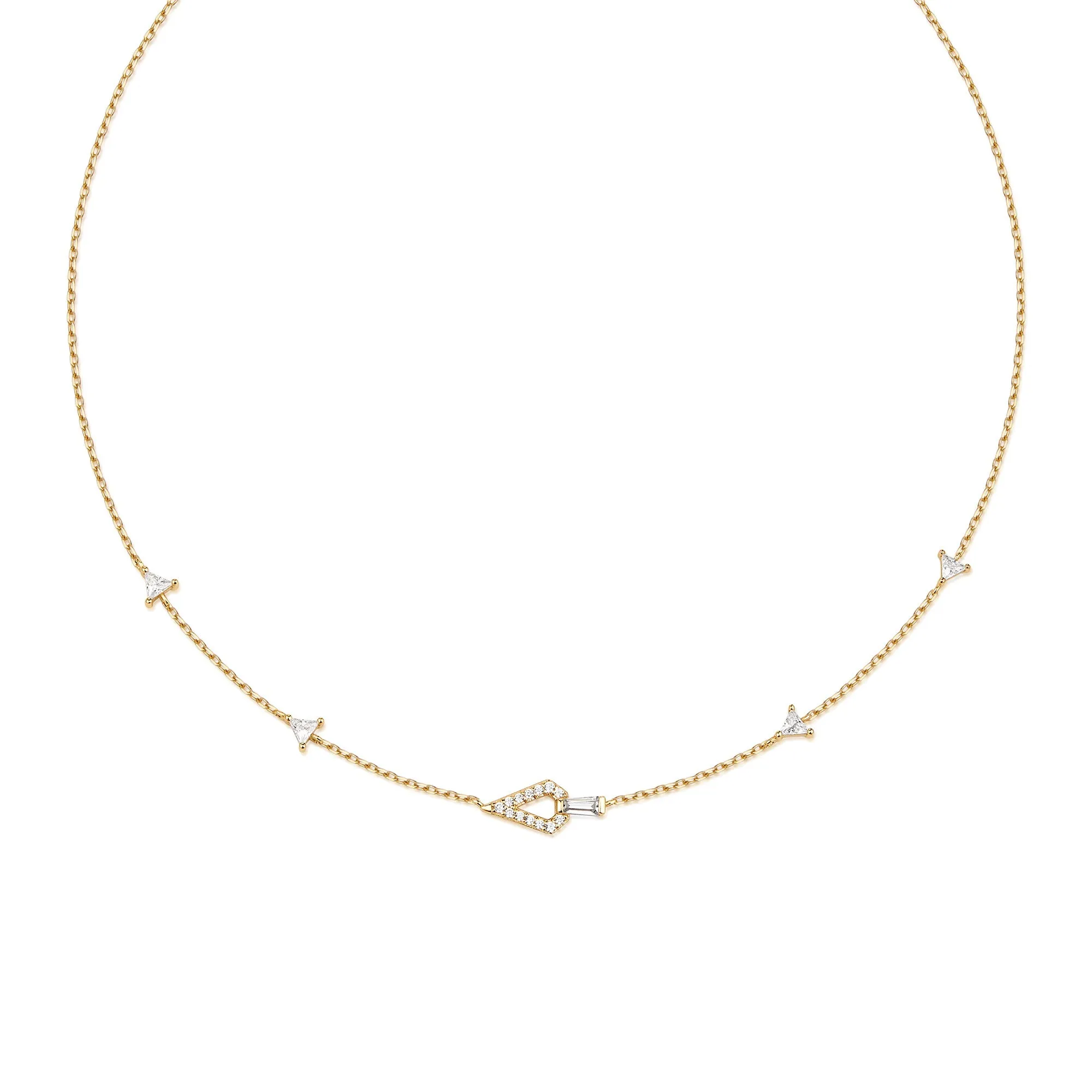 Gold Geometric Satellite Necklace