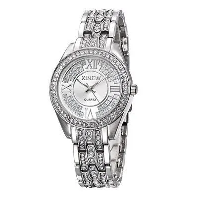 Gold Watches Women Top Brand Luxury Stainless Steel Rhinestone Casual Quartz Watch Montre Femme de Marque Luxe Original