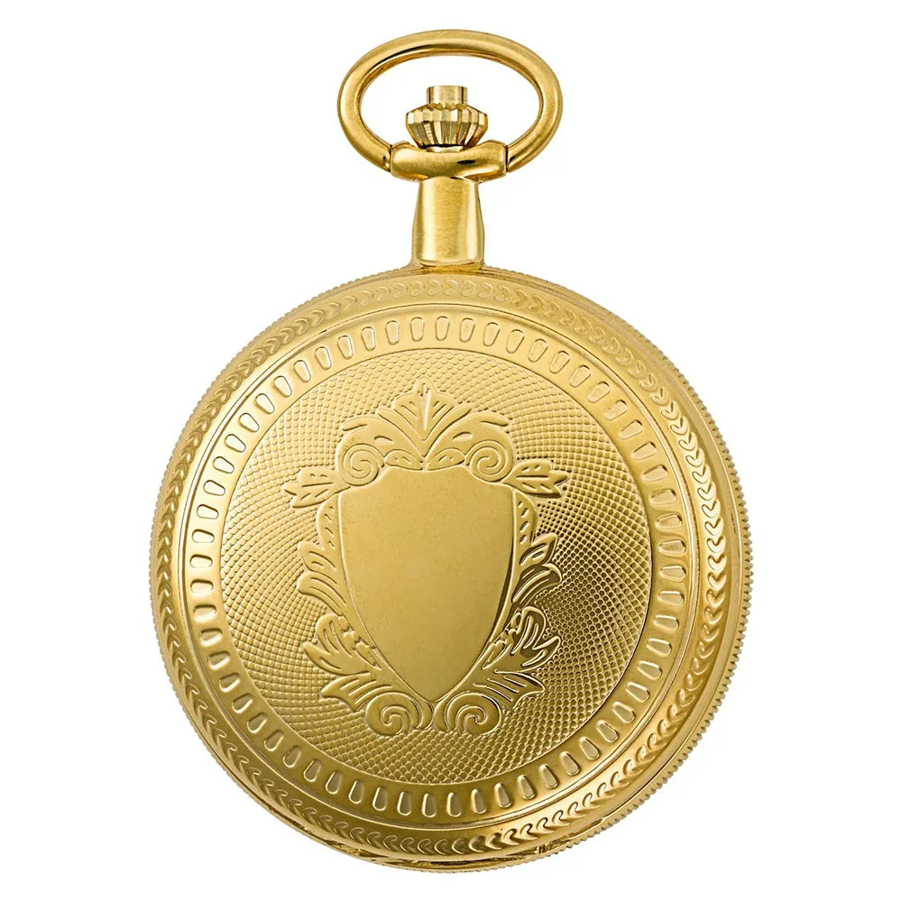 Gotham Men's Gold Plated Double Hunter Mechanical Pocket Watch # GWC14051GA