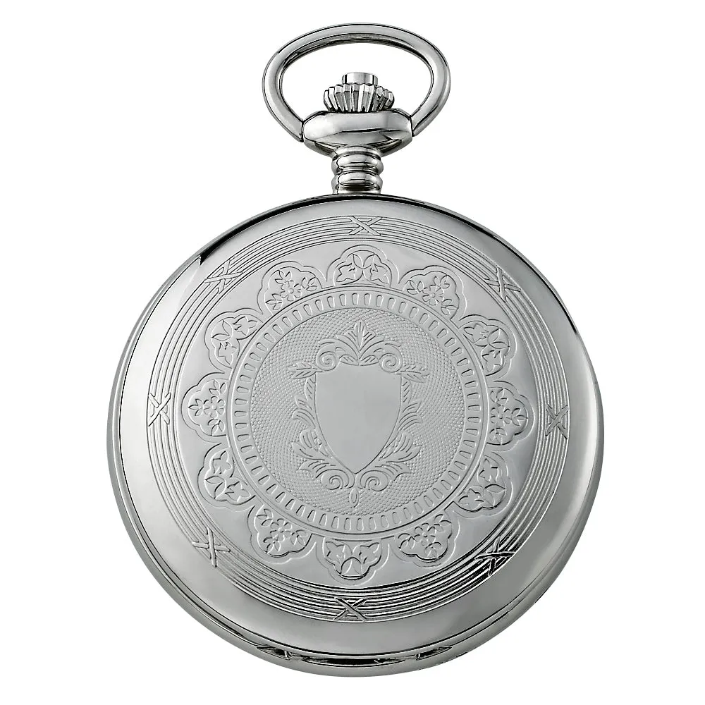 Gotham Men's Silver-Tone Double Cover Exhibition Mechanical Pocket Watch # GWC18800S