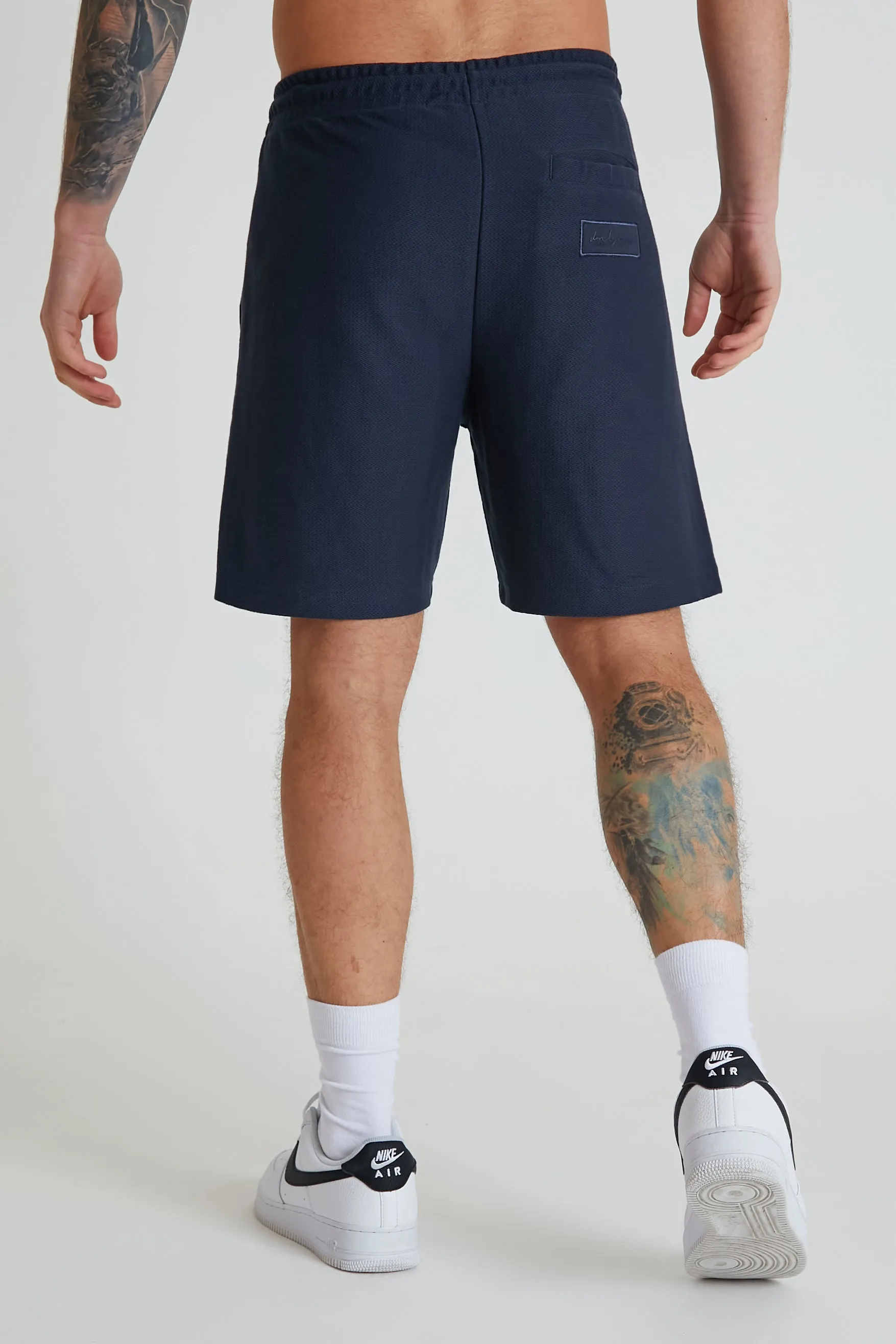 Hains textured drawstring shorts Navy