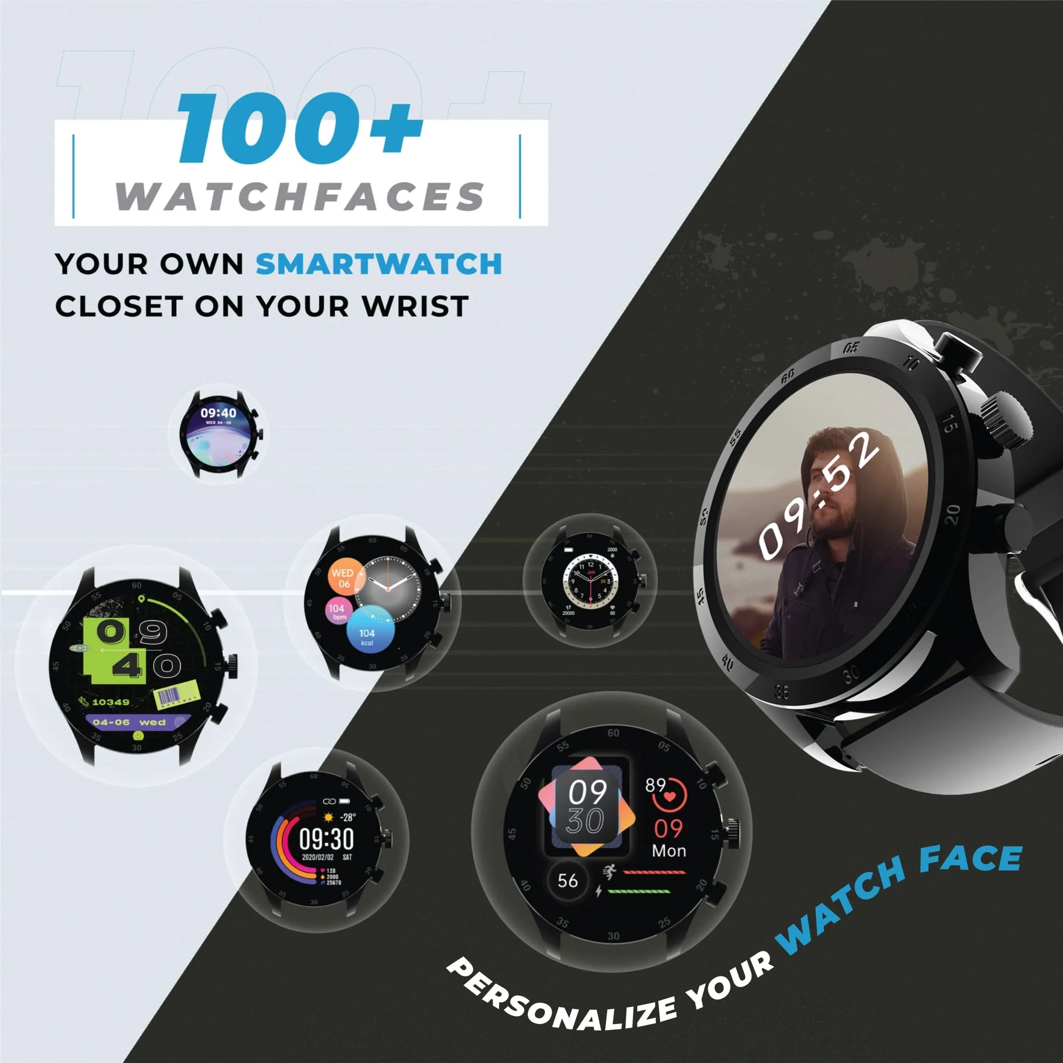 Hammer Active Round Shaped Bluetooth Calling Smartwatch