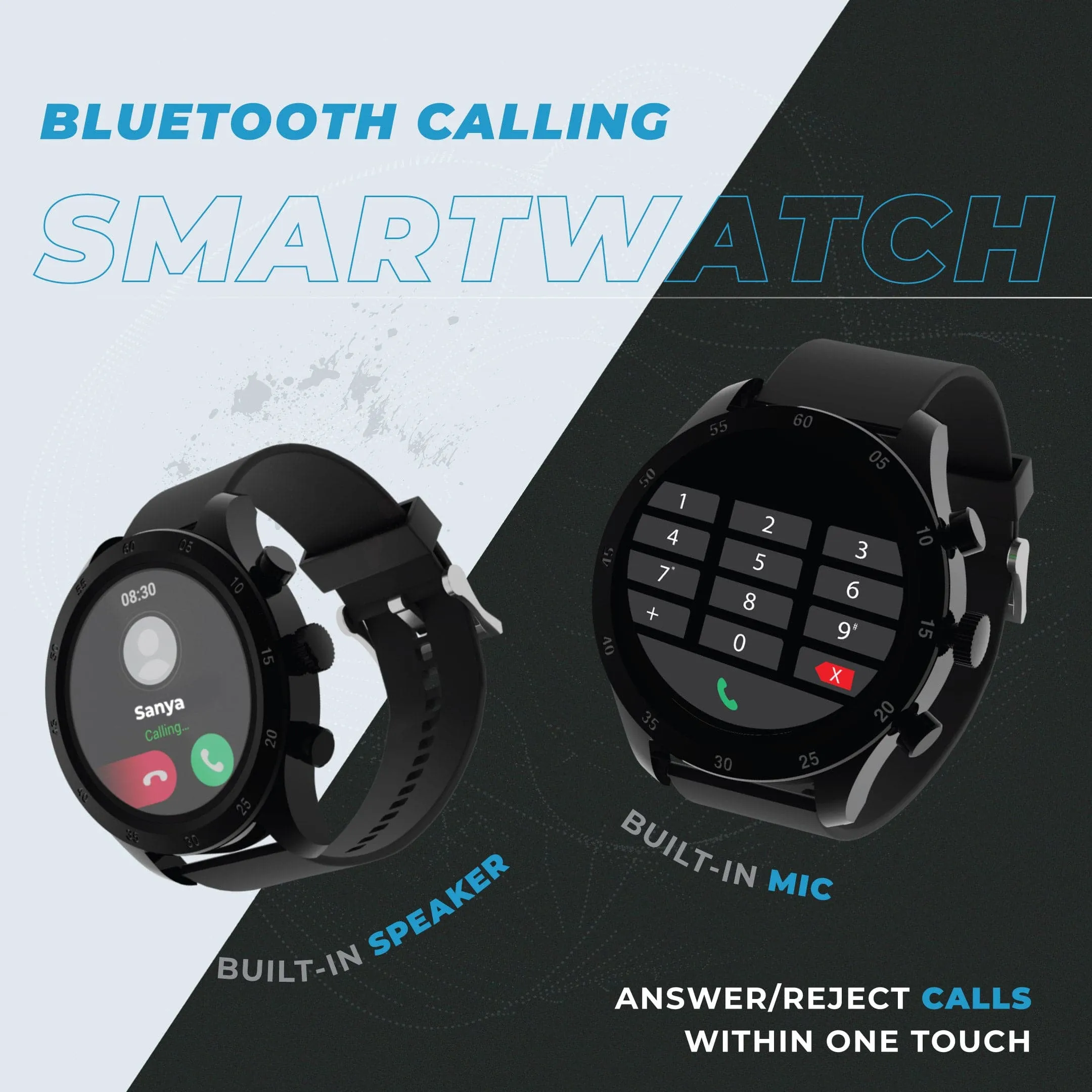 Hammer Active Round Shaped Bluetooth Calling Smartwatch