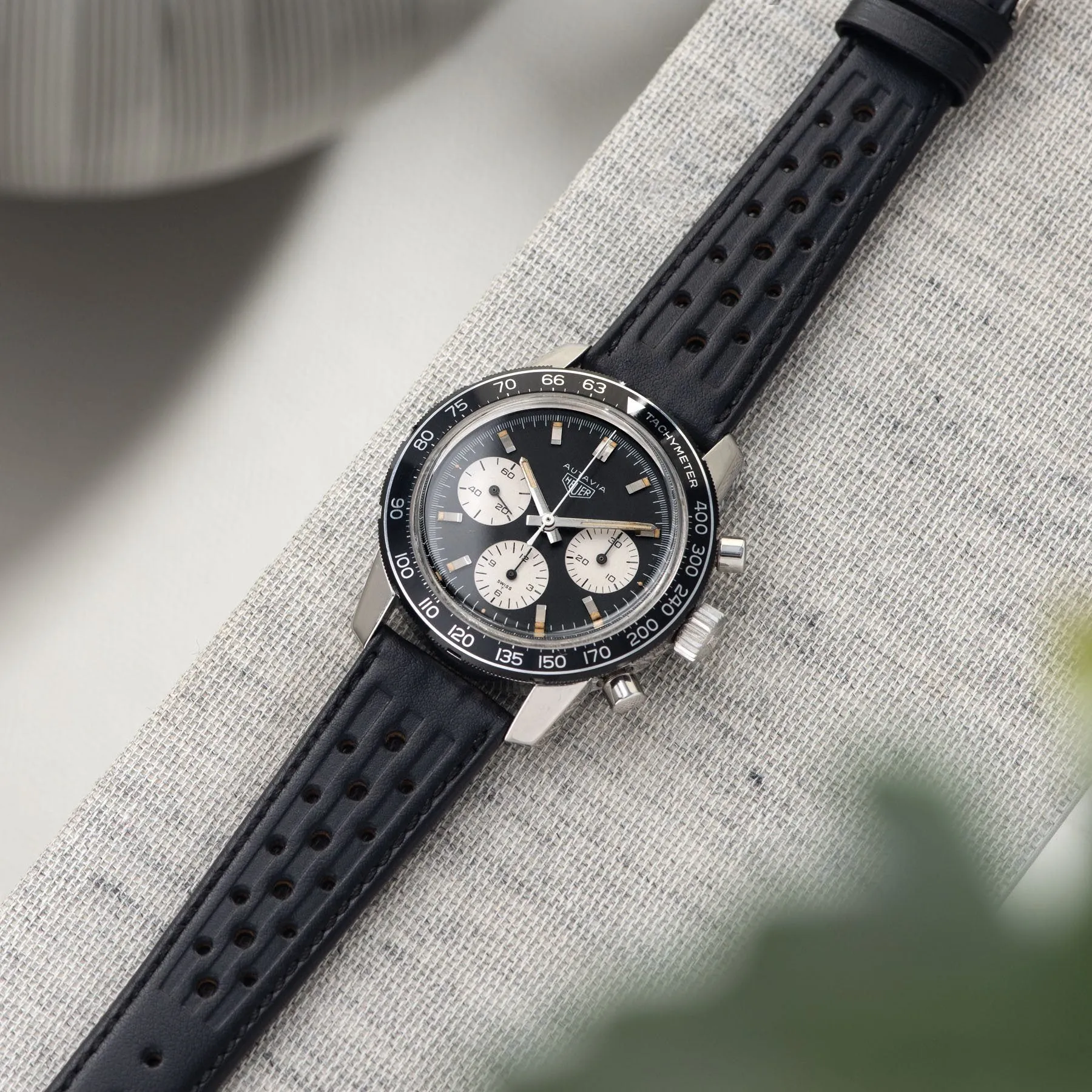 Heuer Autavia 2446C Tachymeter Black Dial