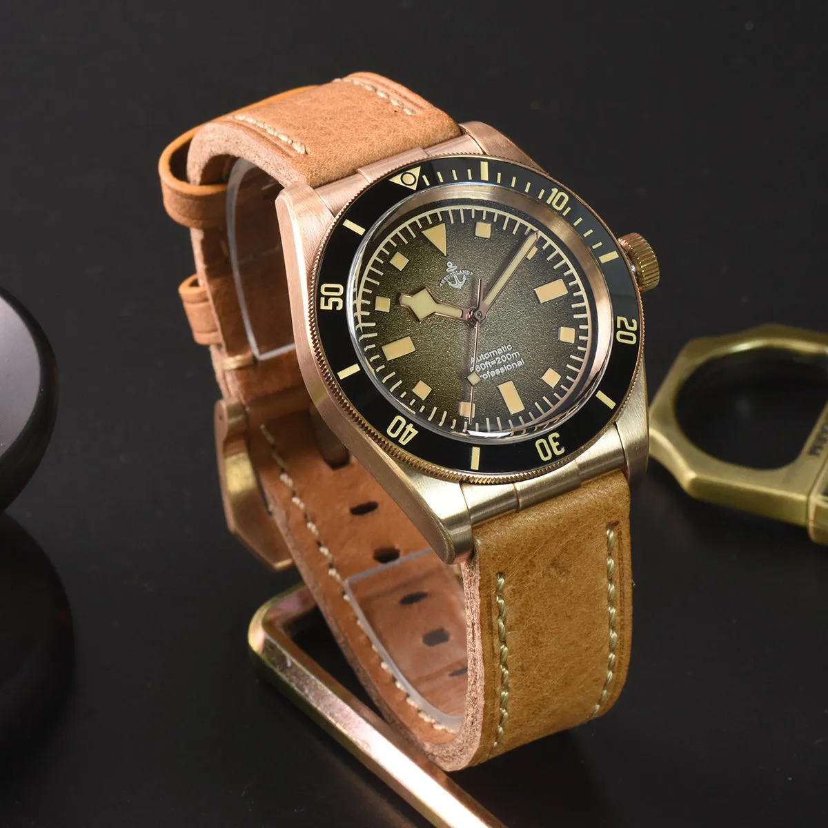 Hruodland 39mm BB58 Retro Bronze Watch