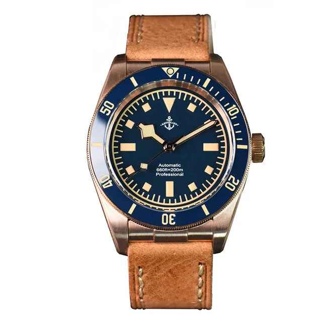 Hruodland 39mm BB58 Retro Bronze Watch