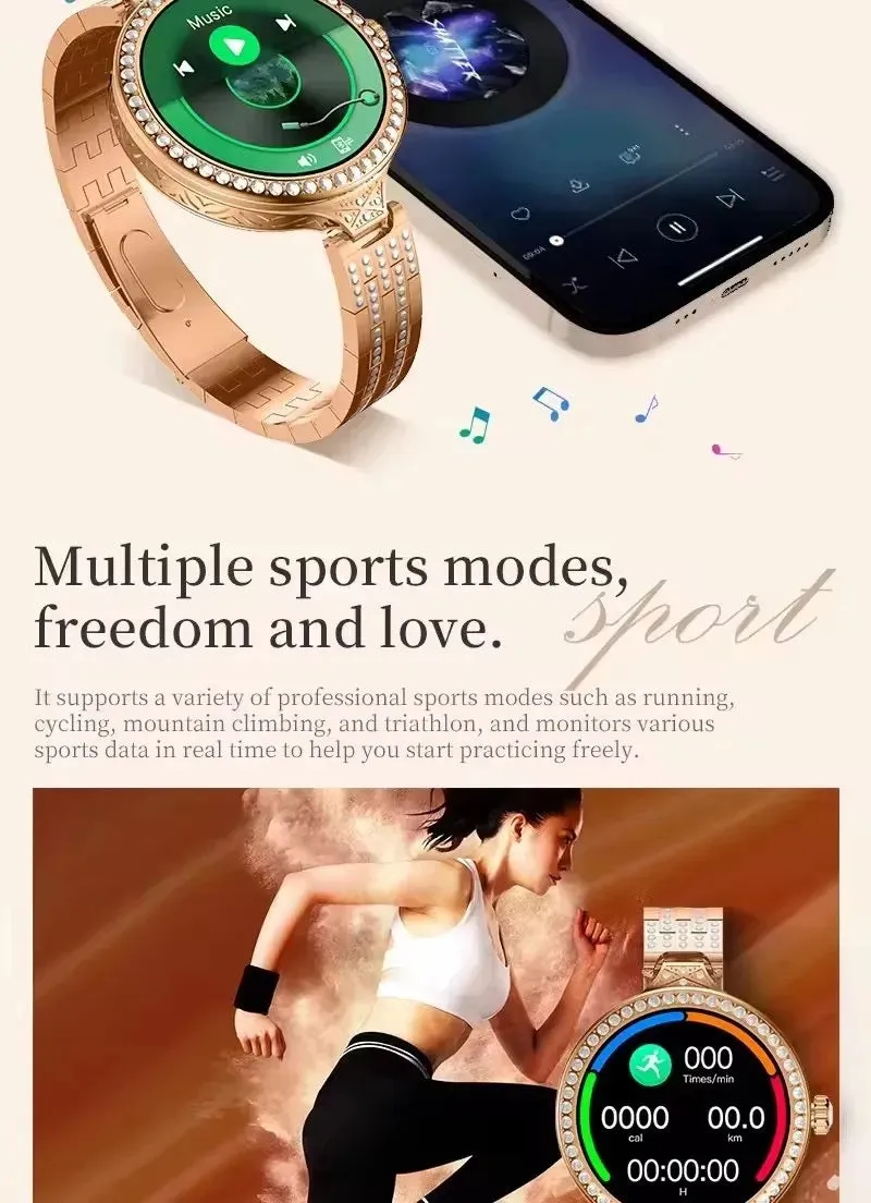 HW16 Mini Luxury Women Smart Watch AMOLED Display BT