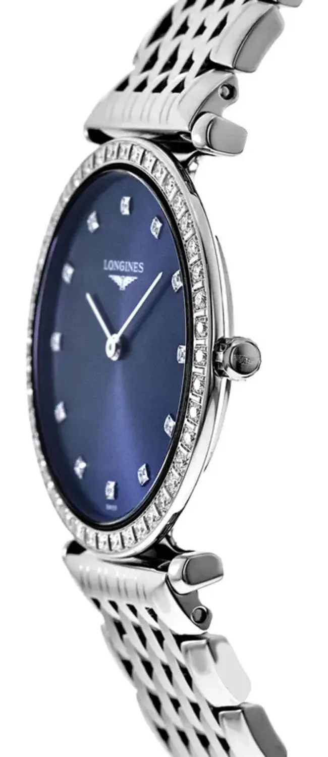 Longines La Grande Classique Stainless Steel & Diamond Womens Watch Blue Dial L45230976