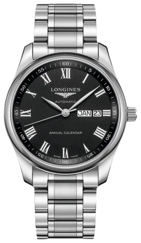 Longines Master Collection Automatic Stainless Steel Black Dial Date/Month Mens Watch L2.910.4.51.6