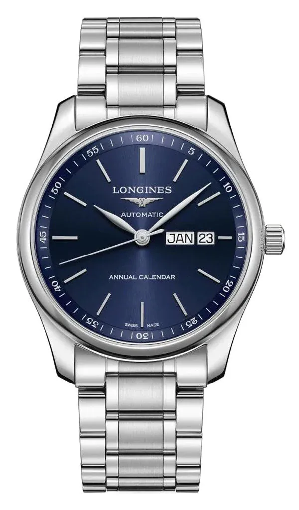 Longines Master Collection Automatic Stainless Steel Blue Dial Date/Month Mens Watch L2.910.4.92.6