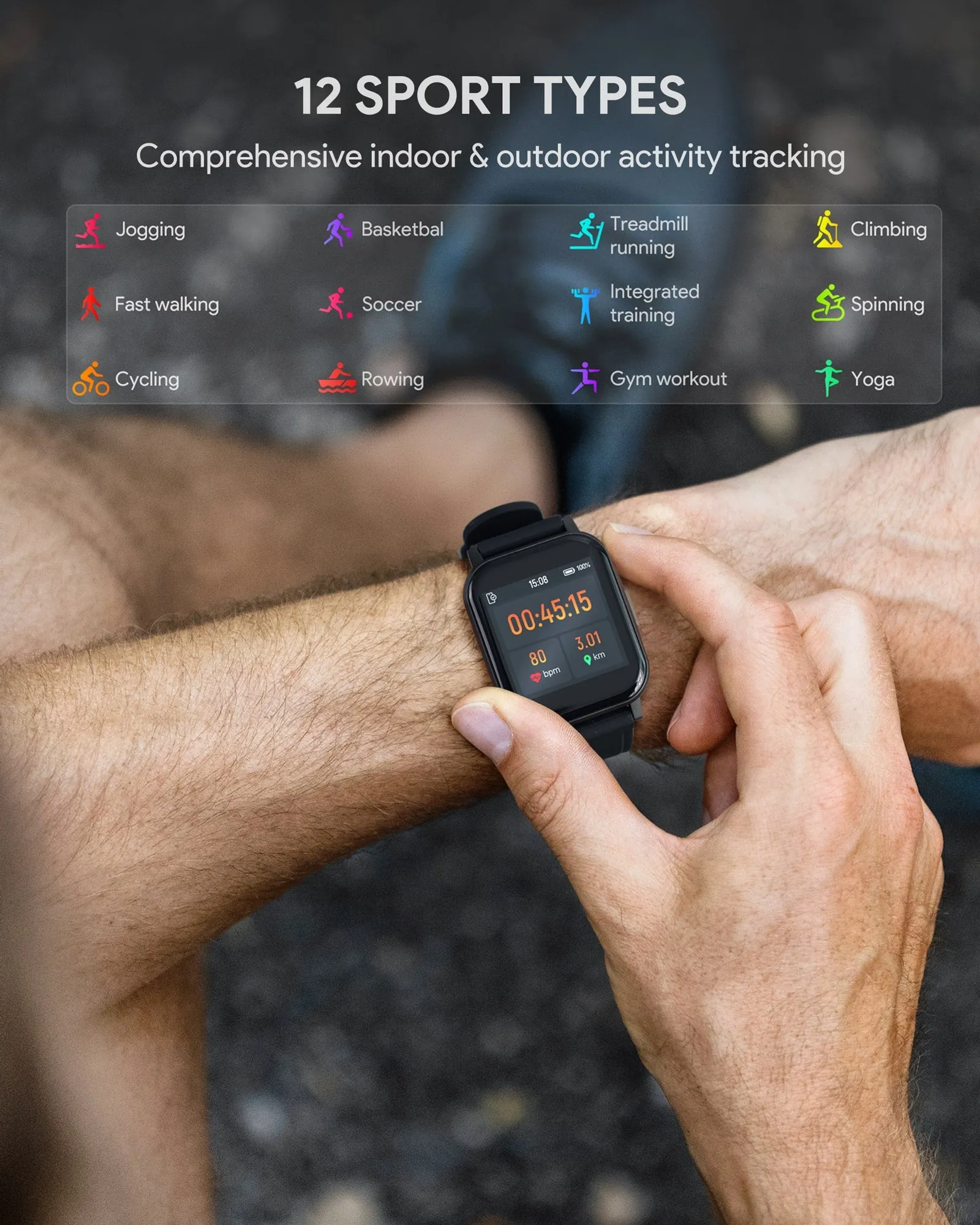 LS-02 Smartwatch Fitness Tracker IP68 Waterproof