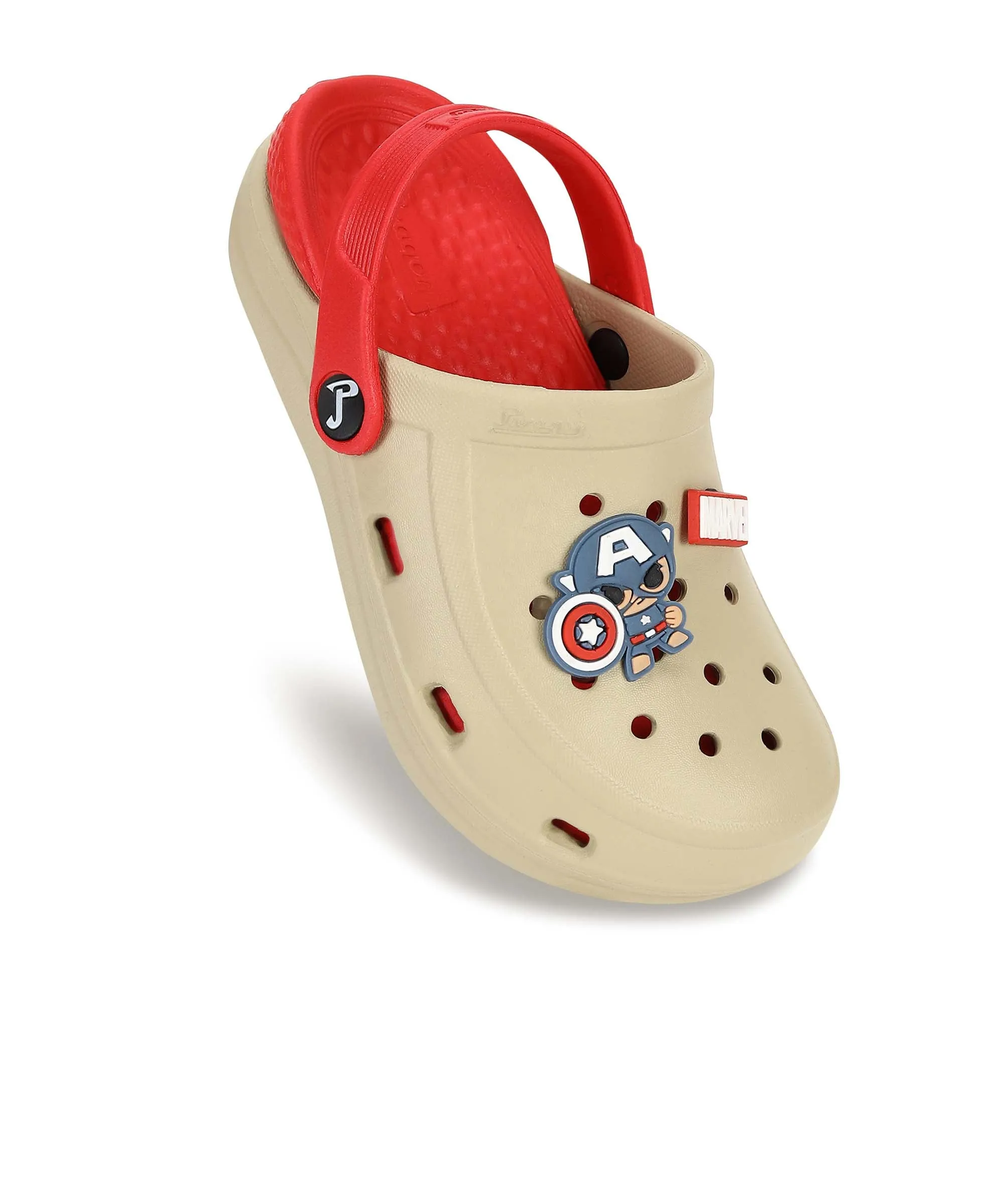 Marvel Captain America EVMK8013K Kids' Casual Clogs | Stylish Clogs for Kids with Durable Anti-Skid Sole, Cushioned Foot Support & Sturdy Build | Ideal for Outdoor Use