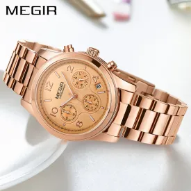 MEGIR Elegant Chronograph Women Watches Relogio Feminino Luxury Brand Ladies Sport Wrist Watch Clock Girl Lovers Wristwatches Hour xfcs