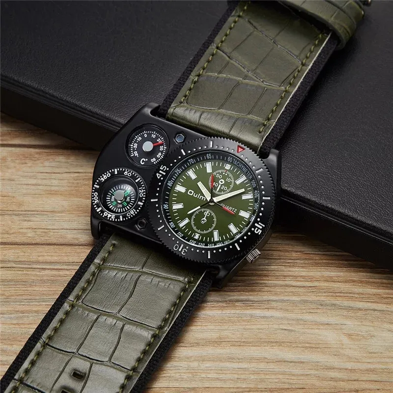 Oulm 4094 Luxury Brand Unique Design Leather Strap Watch