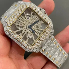 Pass Diamond Tester Moissanite Diamond Iced Out Luxury Mechanical Watch Authentic