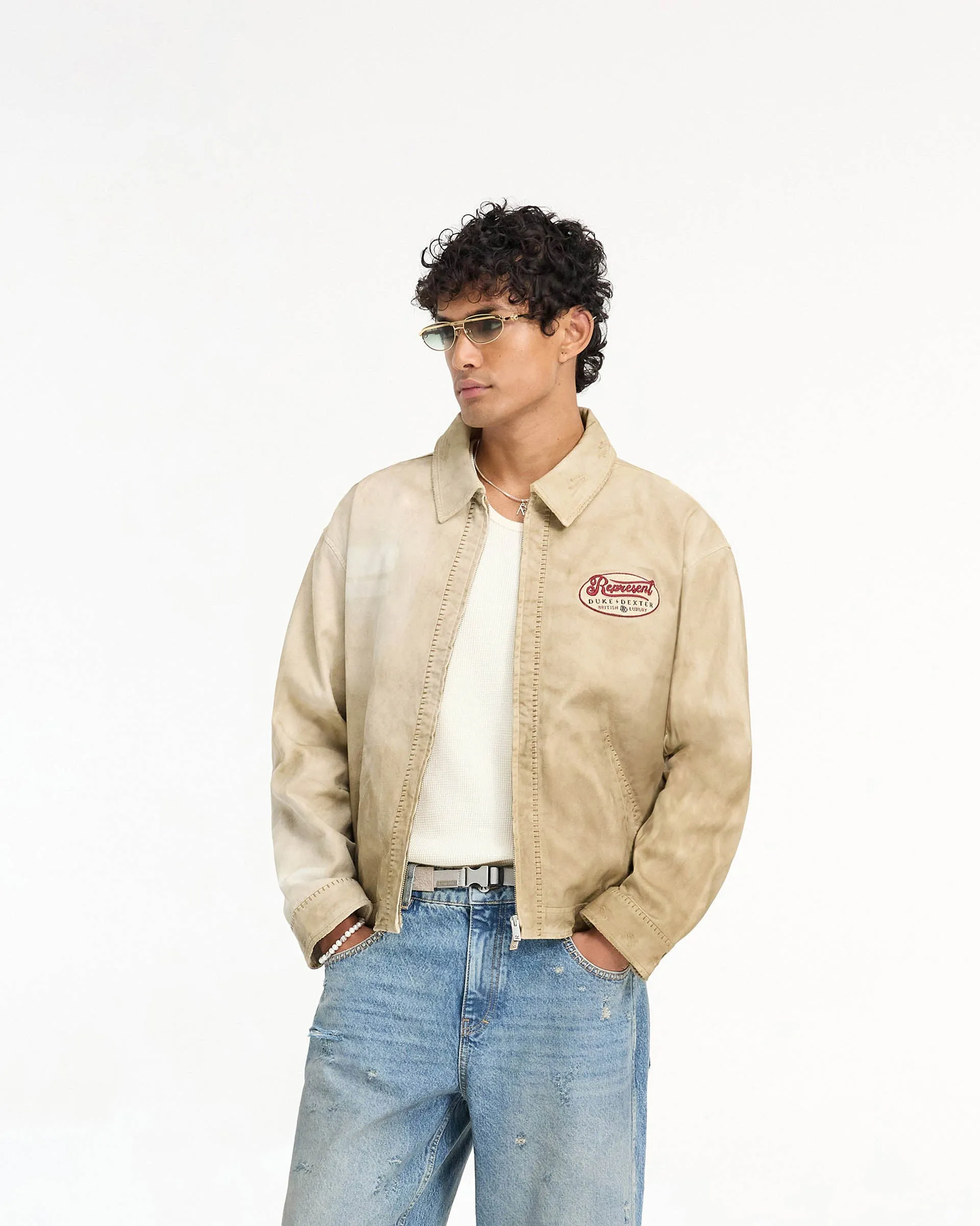 Represent X Duke   Dexter Multi Patch Carpenter Jacket - Sand