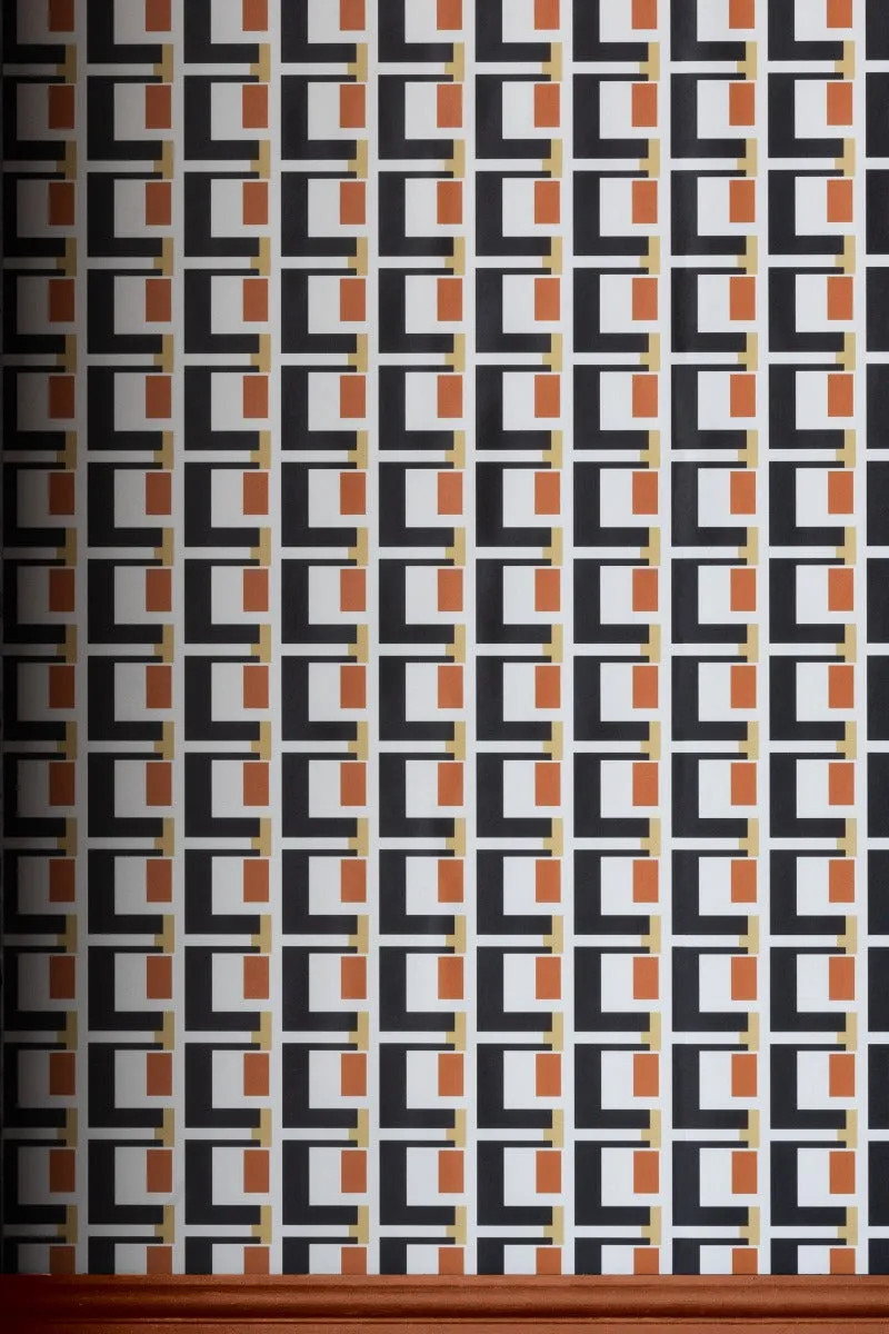 Rockett St George Electric Geometric Rust Wallpaper