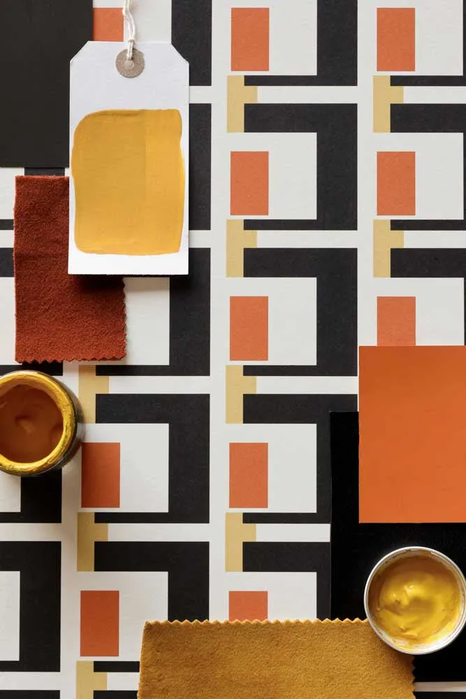 Rockett St George Electric Geometric Rust Wallpaper