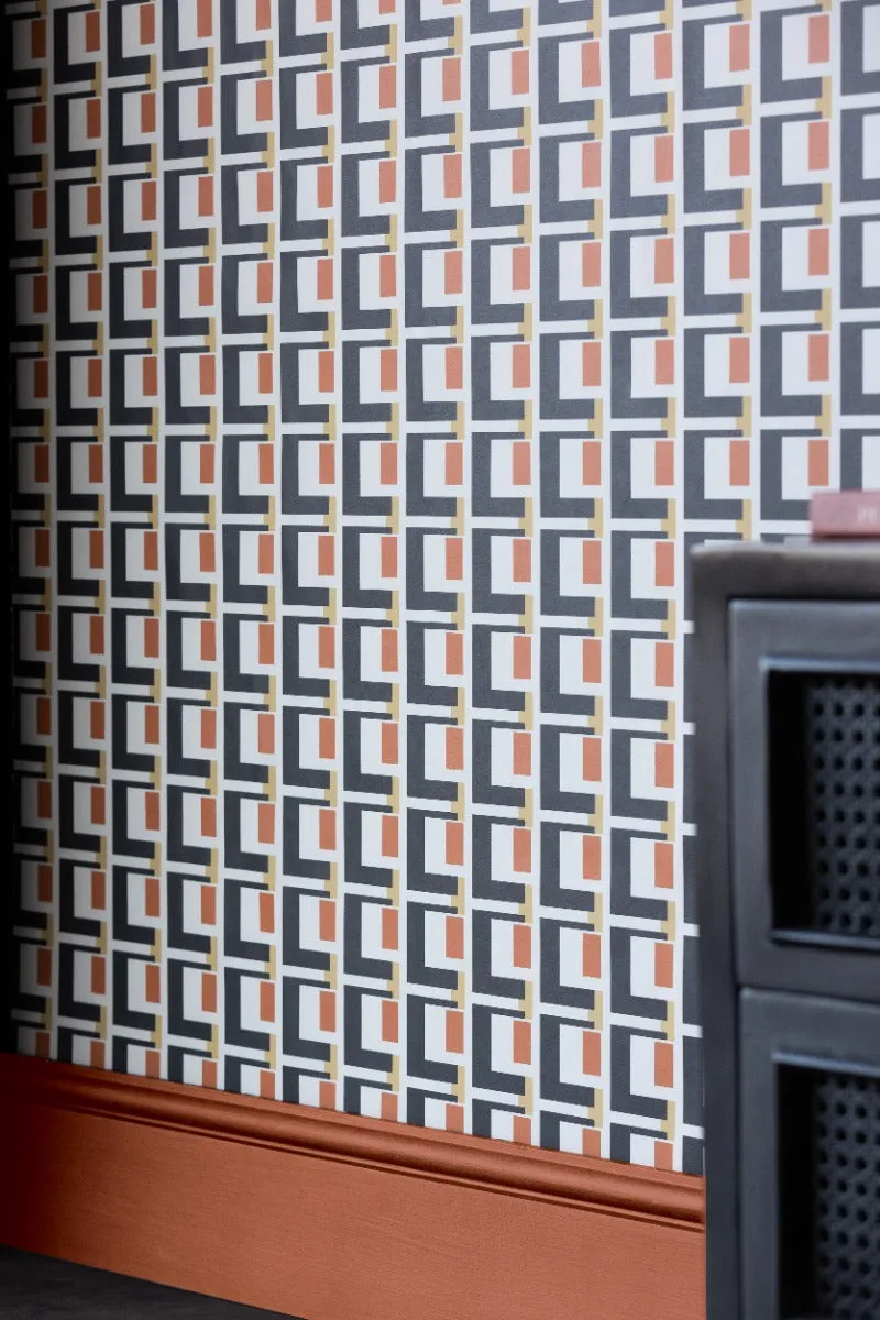 Rockett St George Electric Geometric Rust Wallpaper