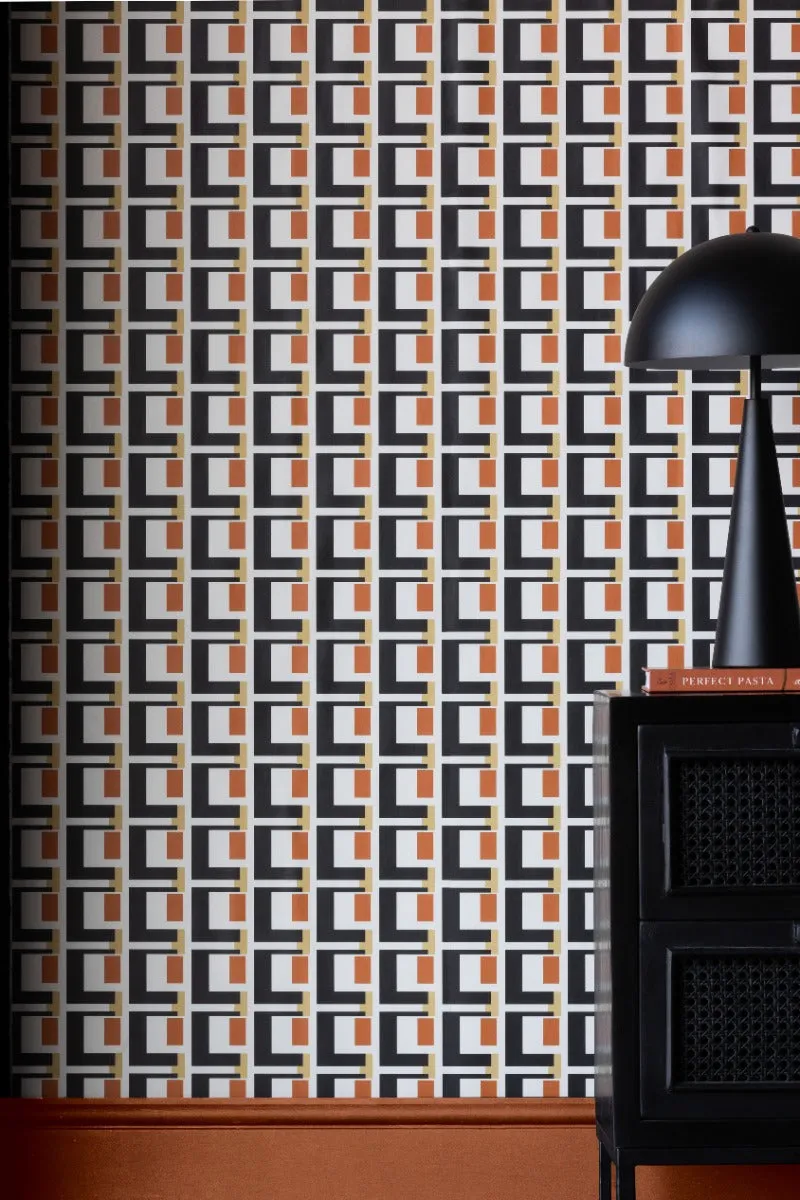 Rockett St George Electric Geometric Rust Wallpaper