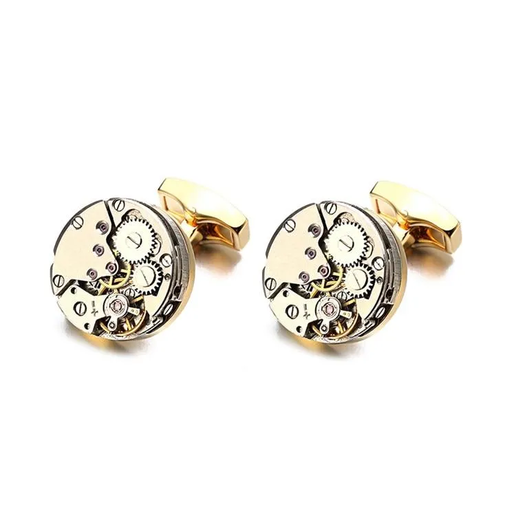 Silver-Tone Mechanical Movement Cufflinks