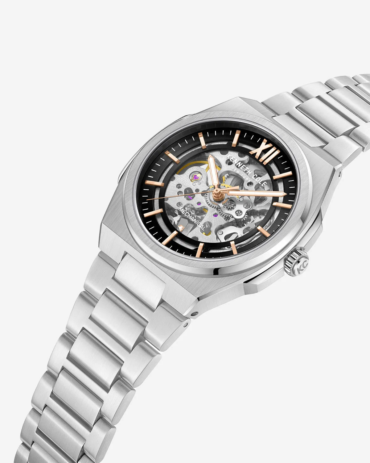 Skeleton Mechanical Gold-Tone Bracelet Watch