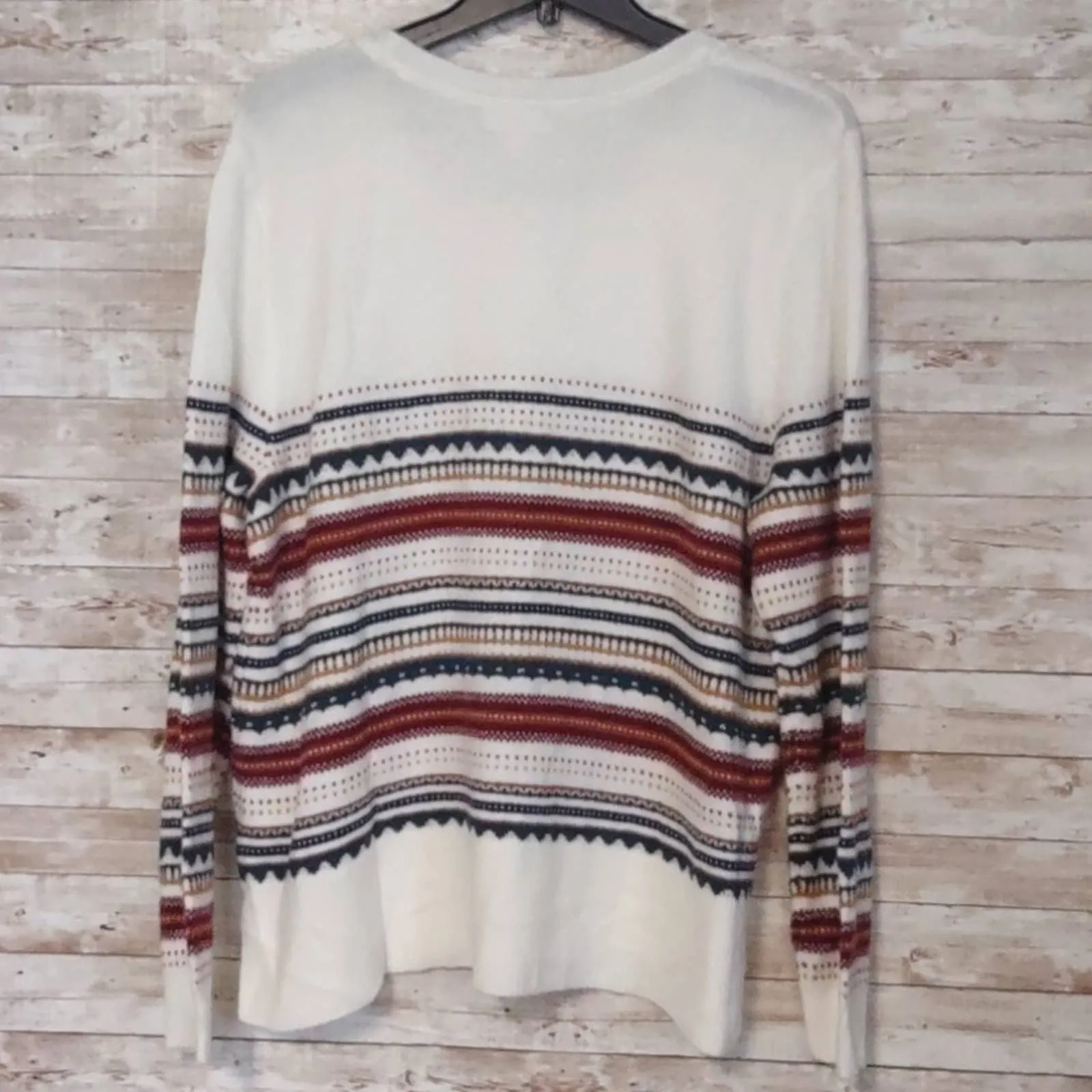 Style & Co Striped Studded Lightweight Sweater L