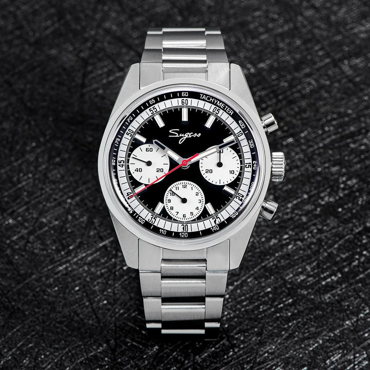 Sugess chronograph men's watch 19 mechanical men's watch luminous sapphire waterproof retro fashion Sea-gull movement men's watch