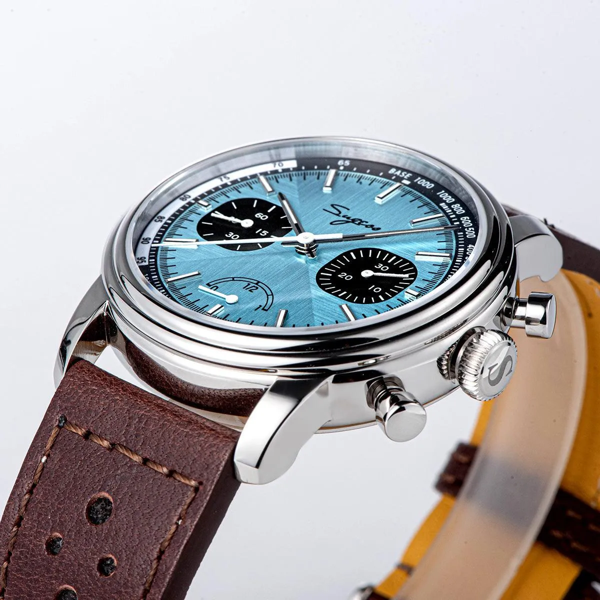 Sugess ST1906 Tiffany Blue Dial Multi-Function Mechanical Power Reserve Seagull Movement Men's Watch