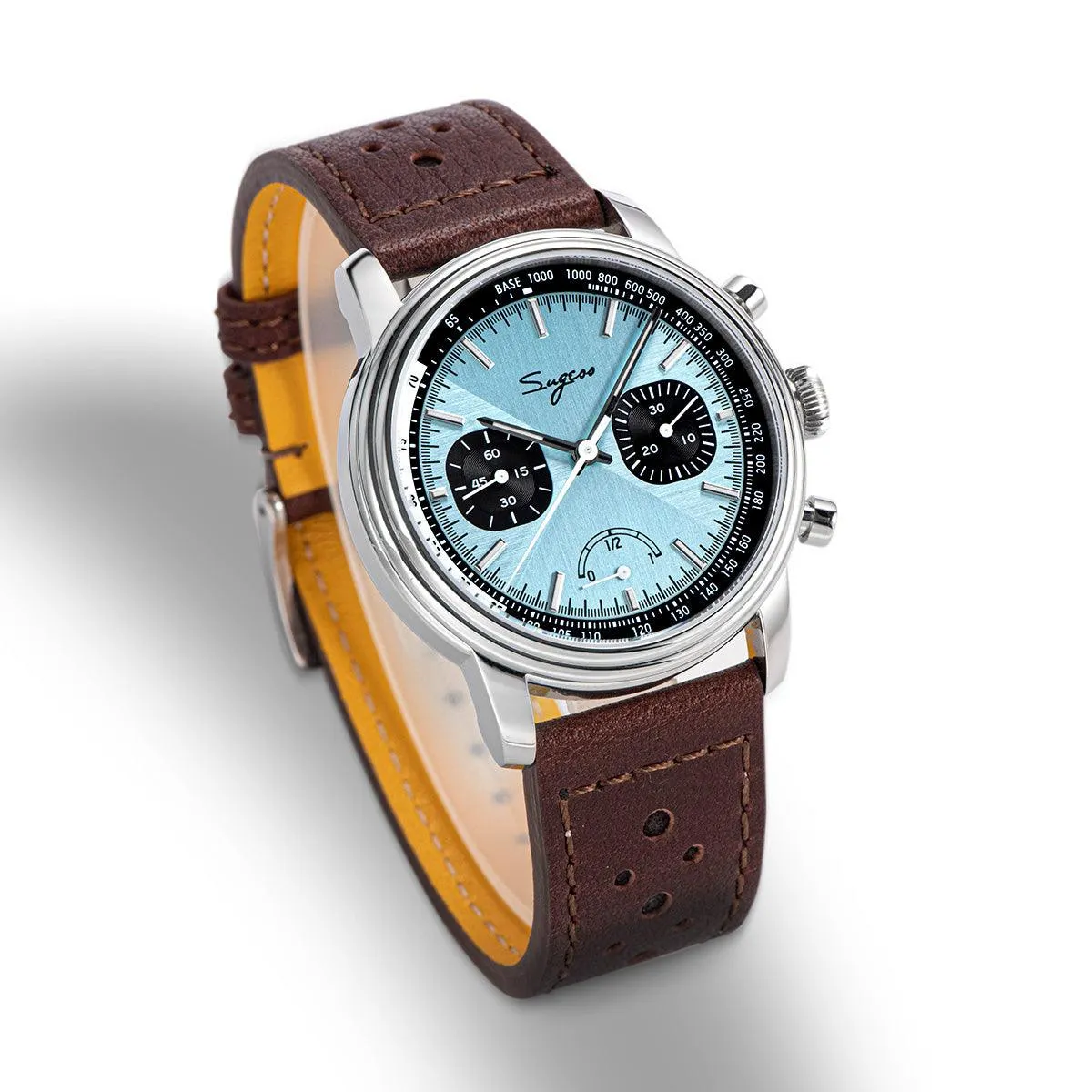 Sugess ST1906 Tiffany Blue Dial Multi-Function Mechanical Power Reserve Seagull Movement Men's Watch