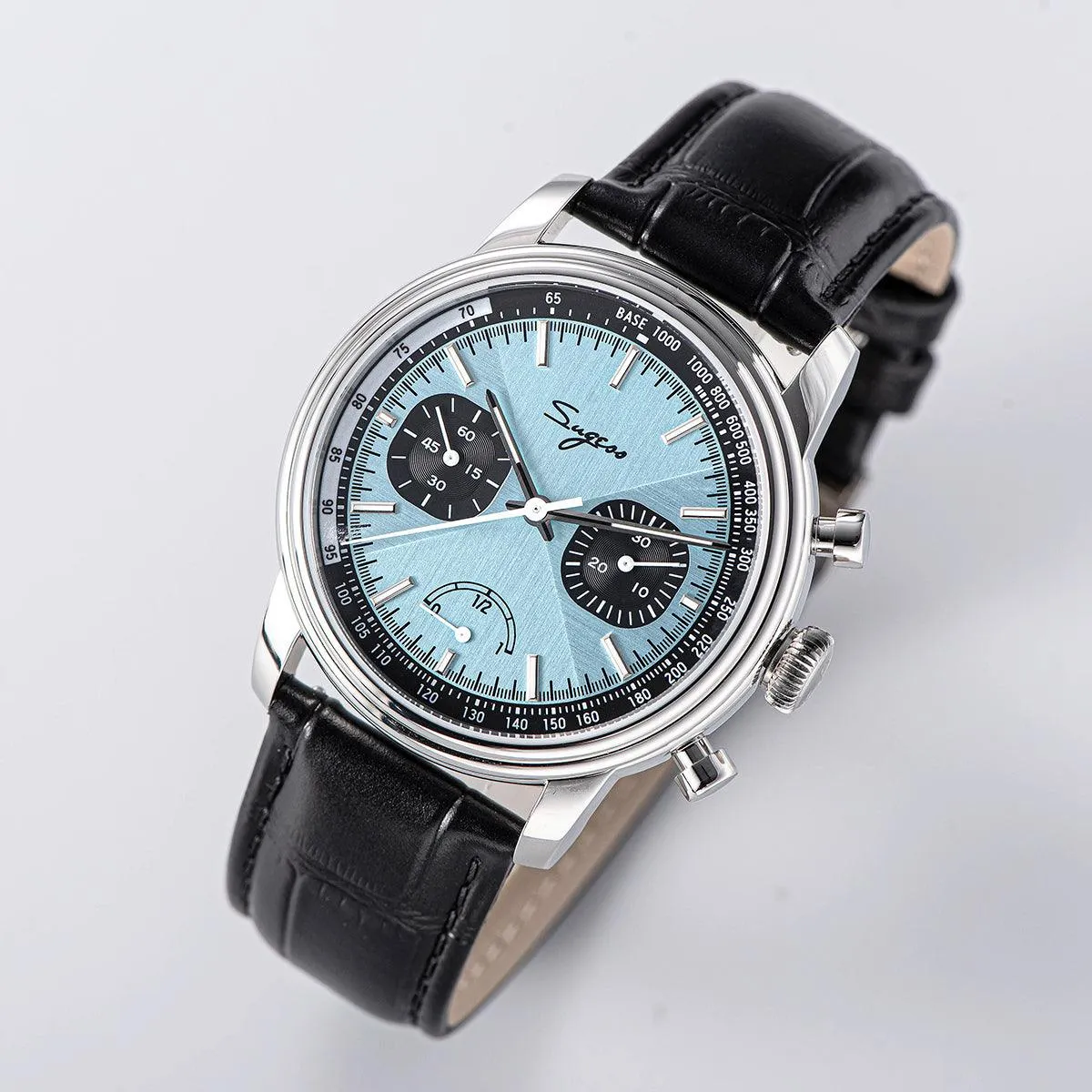 Sugess ST1906 Tiffany Blue Dial Multi-Function Mechanical Power Reserve Seagull Movement Men's Watch